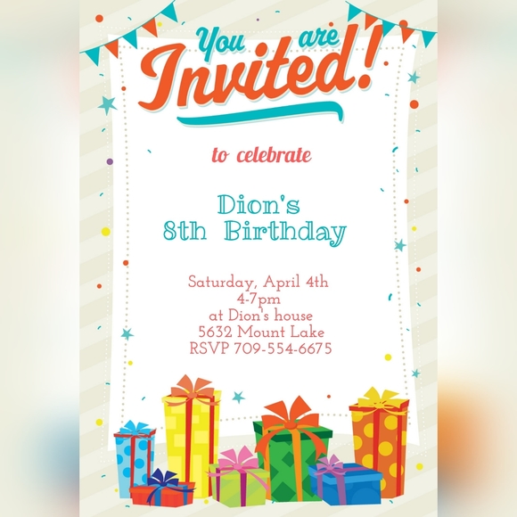 Custom Children's Birthday Party Invitations - Picture 3 of 12